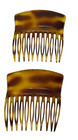 Vintage Lot Of 5 Hair Side Comb Tortoise Shell Brown Plastic France