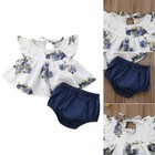Floral Newborn Baby Girl 2pcs Summer Clothes Tops Dress Shorts Pants Outfits Set