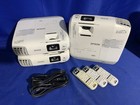 3 Epson Powerlite 955wh Projector 3lcd H683a With Remote Controls Set Lot