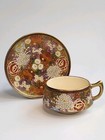 Antique Japanese Satsuma Shimazu Millefleur Thousand Flowers Tea Cup   Saucer