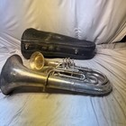 King Silver Double Bell 4 Valve Baritone Horn Serial Number  78515