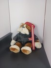 Vintage Dan Dee 19  Long Big Biker Bulldog Dog Plush Animal Red Bandana Black 