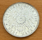 Germany Prussia 1911 A Silver 3 Mark Unc Wilhelm Ii