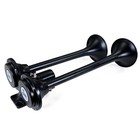 Hornblasters 2-chime Stealth Black Air Horn - 12 Volt - 1 4  Air Line