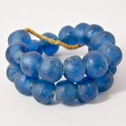 Krobo Recycled Powder Glass Prussian Blue X-large Trade Beads