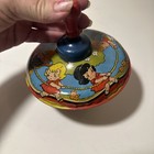 Vintage Ohio Art Tin Lithograph With Children Playing Toy Top A1-28