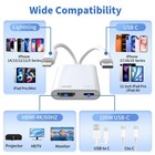 Usb-c And Lightning To Hdmi Adapter For Iphone Ipad Tv  mfi White 