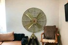 Antique Brass Vintage Reproduction Electric Floor Fan With Tripod-vintage