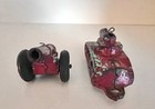 Arcade 1930   s Cast Iron Firing Tank   Firing Cannon Set - 4 Inch- Good Set