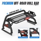 56-60  Truck Bed Roll Bar Chase Rack W  Tray   Led For 2005-2025 Nissan Frontier