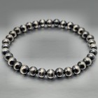 6 25  Sterling Silver 5mm Navajo Pearl Native American Stretch Bracelet 