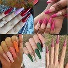  240pcs Coffin Nail Tips Long Ballerina Clear Full Cover False Medium Coffin