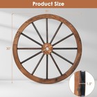 Set Of 2 30in Decorative Vintage Wood Wagon Wheel Wall Decor W steel Rim