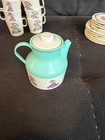 Vintage Plastic Kids Tea Play Set  Kettle 6 Cups  6 L Plates  4 S Plates 