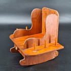 Antique Wooden Sewing Spool Thread Holder Organizer Box With Drawer Pre-1930