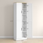 Homcom 67  Kitchen Pantry Storage Cabinet W  Shelves  White Embossed Wood Grain
