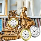 4 Pack 1-7 16 Inch Round Insert Gold Clock Face Metal Wall Silver Mini Clock