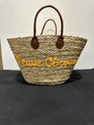 Veuve Clicquot Champagne Seagrass Straw Basket Tote Beach Bag