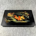 Mstera 1980s Russian Lacquer Box  troika Horses And Sleigh   Author Work Ussr
