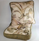 Set Of 2 Croscill Throw Pillows Matching Brown Cream Green Vines Pattern Usa