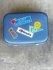 Vintage Luggage Suitcase Blue Hard Case Small Metal Latches No Key