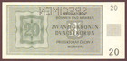 Bohemia   Moravia   20 Kronen korun   1944   Specimen    Unc