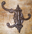1 Cast Iron Antique Style Swivel Coat Hooks Hat Hook Rack Hall Tree Restoration