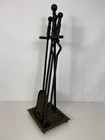 Antique 1800 s Bradley   Hubbard Wrought Iron 4-piece Fireplace Set