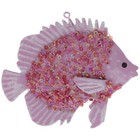 Coastal Nautical Beach Tropical Mermaid Decor Pink Sequin Fish Sea Life Ornament