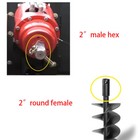 Auger Adapter Conversion 2 Inch Female Hex To 2  Male Round Auger Bit Bolt Pin