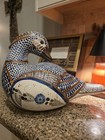 Vintage Tonala Large Santana Pottery Mallard Duck Mexico Folk Art-slip Decorated