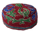 Fun Hat - Uzbek  Silk Embroidered Popuri Skull Cap - Medium