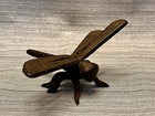 Vintage Cast Iron Dragonfly Figurine Rustic Garden Plant Flower Pond 5 50   x4 25   
