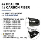 Carbon Fiber Clip On Replacement Mirror Caps Fits 18-21 Bmw G01 X3 G02 X4 G05 X5