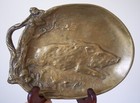 Bronze Wild Boar Card Tray Berndorf Art Nouveau Austrian Vienna