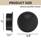 40 Pack 2 Inch Desk Grommet  Plastic Cable Hole Cover Bulk For Pc Desk  Flexi   