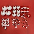 6 Size - Red   White - Round Fishing Bobbers Floats - 50 bag