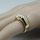 14k Yellow Gold Plated Mens Wedding Ring 2ct Round Lab Created Diamond