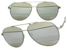 Classic Vintage Retro Style Sunglasses For Men Or Women Silver Frame Chrome Lens