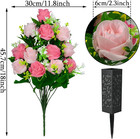 Artificial Cemetery Flowers Set Of 2 Grave Memorial Flowers With Vase Pink