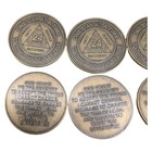 Lot Of 10x Aa 24 Hour Recovery Coins Alcoholics Anonymous Serenity Prayer Bronze