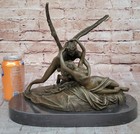 Large Eros And Psyche 100  Bronze Greek Statue Cupid Sculpture Mythical Decor