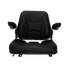 Ts1100c Universal Fit Black Cloth Upholstery Tractor Seat W  Folding Back arms