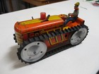 1940 s Vintage Marx Tin Litho Wind Up Climbing Tractor W driver -works   
