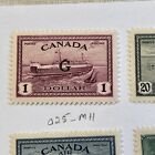 Rare Lot Of 10 Canada Official Stamp G Ohms Overprint  o10 O25 O27 Co1 Co2 Mint