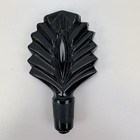 Vintage Art Deco Black Glass Perfume Bottle Stopper Fan Design