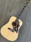 Dreadnought Custom Koa Hummingbird Style Natural Acoustic Guitar Ship From Usa