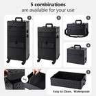 Makeup Train Case With Drawer  Rolling Makeup Case  Cosmetology Case On Wheel   