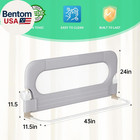 Folding Bed Rail For Toddlers baby Bed Rail Guard With Reinforced Anchor Safety