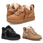 U G G Lowmel Women s Canvas Suede Sneakers Shoes Sand chestnut black Size 4-10